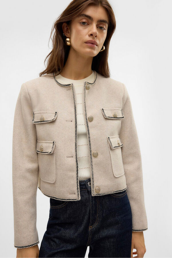 Vero Moda Jaqueta de tecido com detalhe de bolso  Cinzento