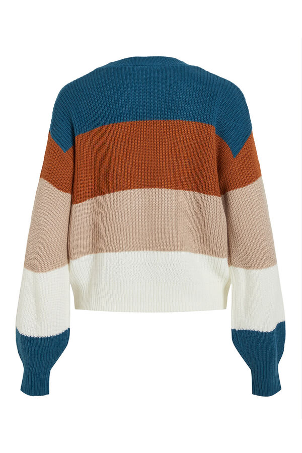 Vila Camisola canelado com riscas Azul