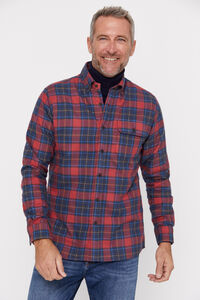 Cortefiel Checked flannel shirt Red