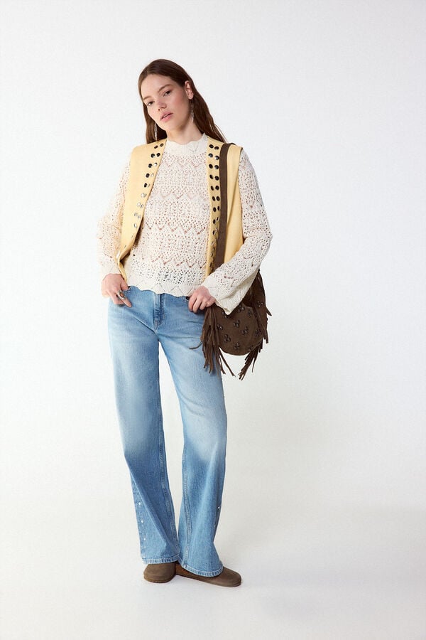 Slowlove Colete com tachas Amarelo