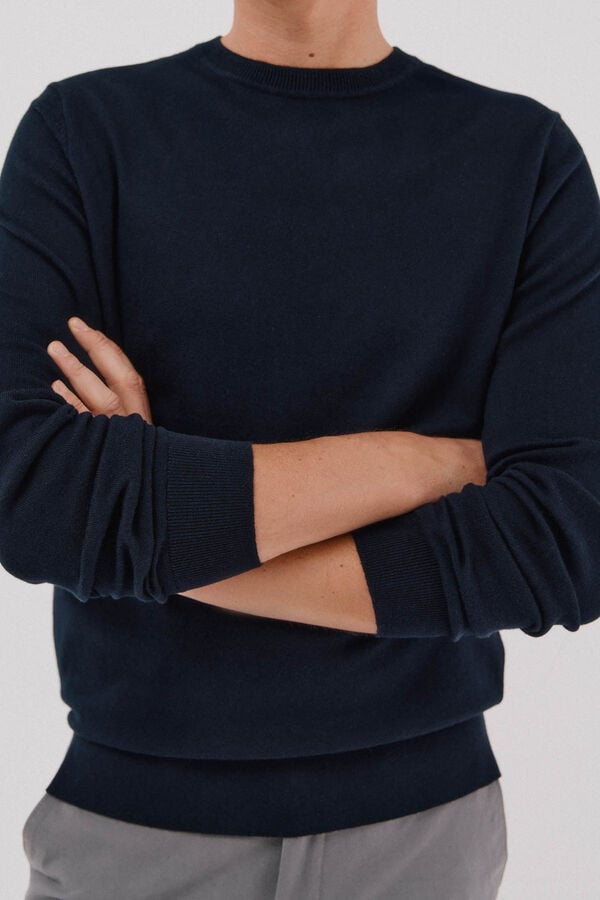 Cortefiel Crew neck cashmere crew neck jersey Navy
