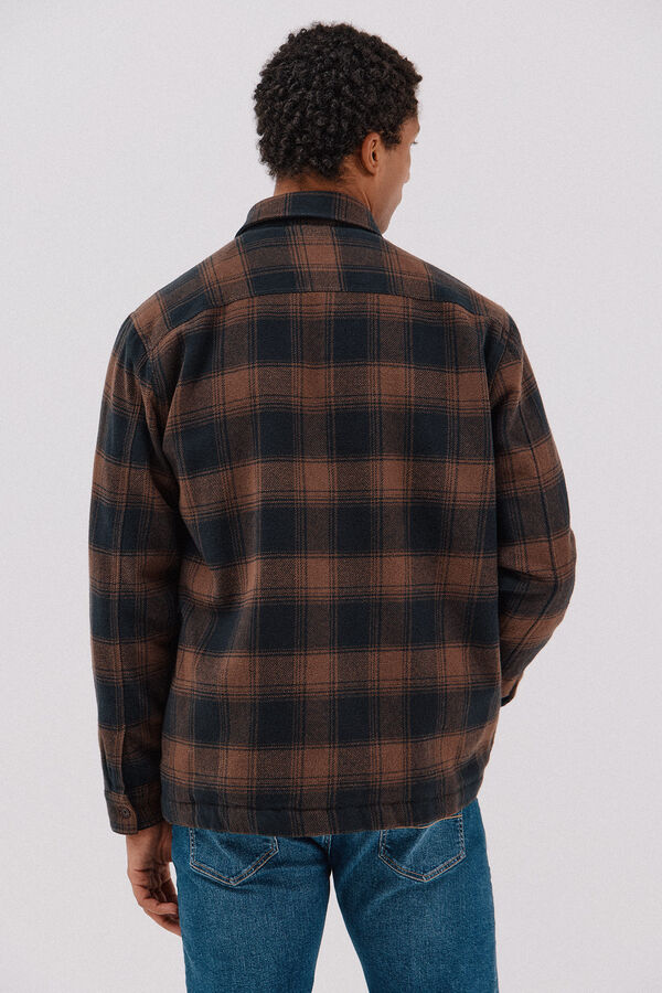 Cortefiel Quilted overshirt Brown