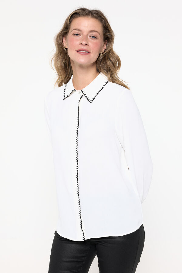 Cortefiel Shirt with embroidered detail  White