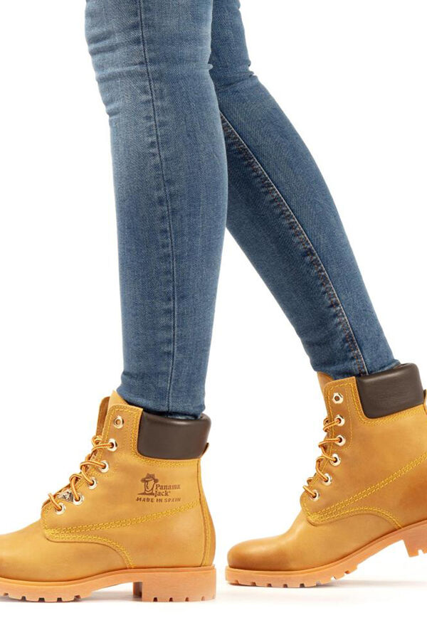 Cortefiel Leather boots with leather lining Yellow