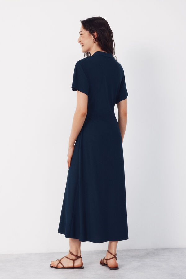 Cortefiel Printed dress Navy