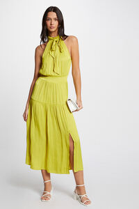 Cortefiel Long straight loose fit dress Yellow