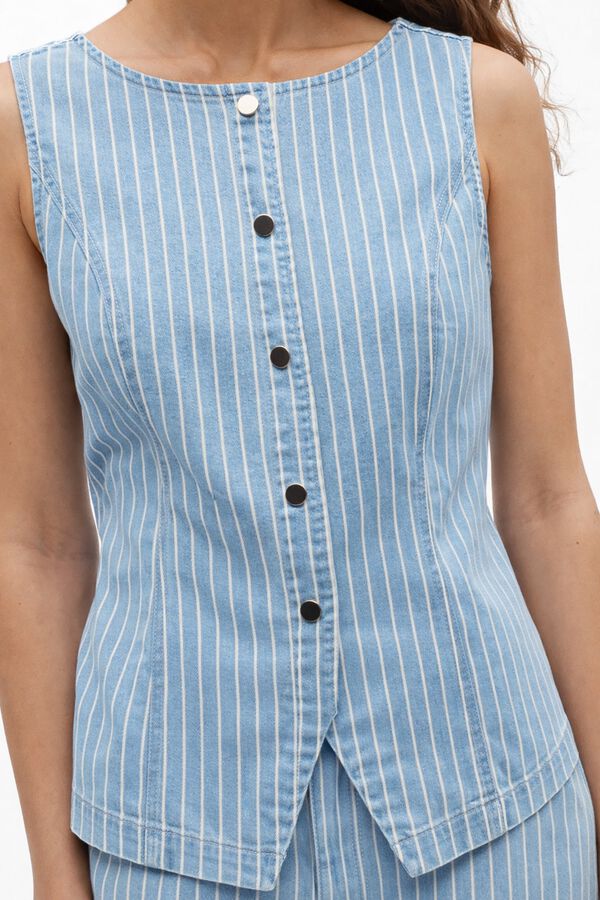 Object Colete denim &agrave;s riscas Azul