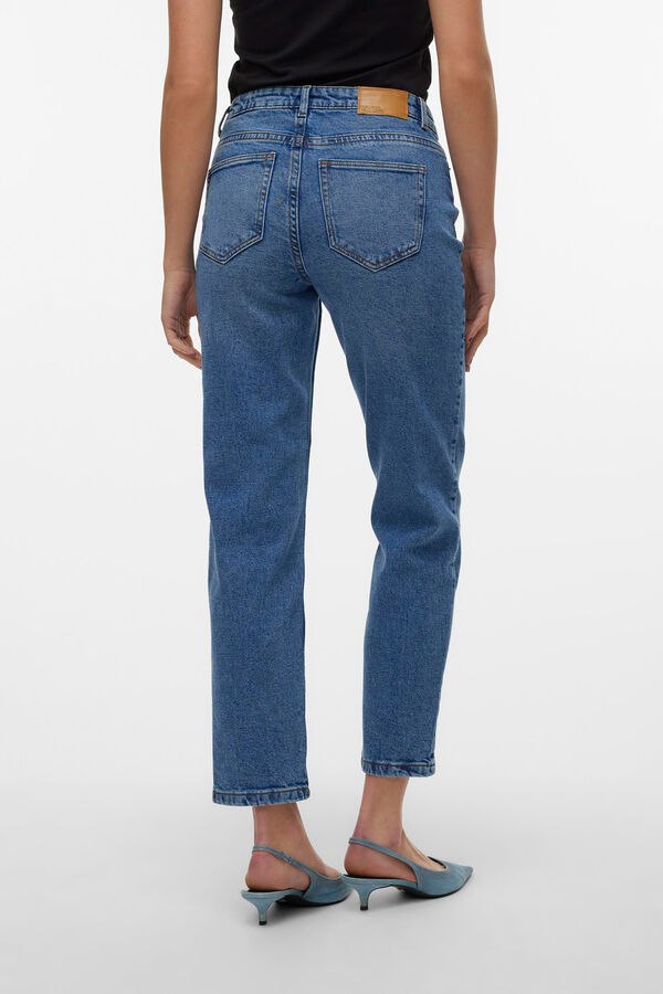 Cortefiel Straight-cut mid-rise jeans Blue