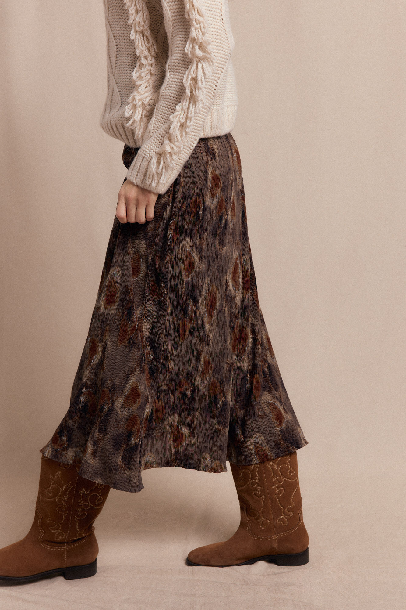 Slowlove Saia midi estampada