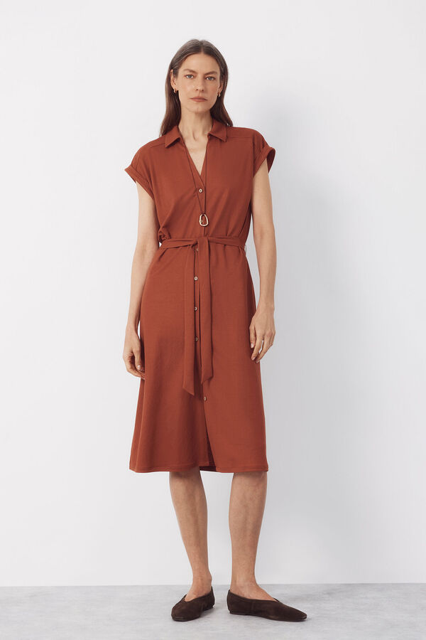 Cortefiel Shirt dress Brown