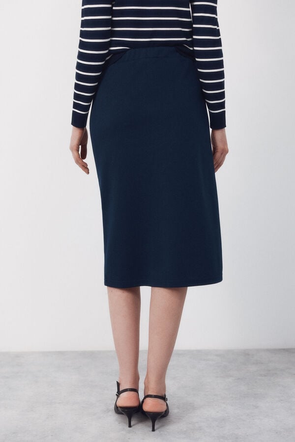 Cortefiel Jersey-knit -up buttons Navy