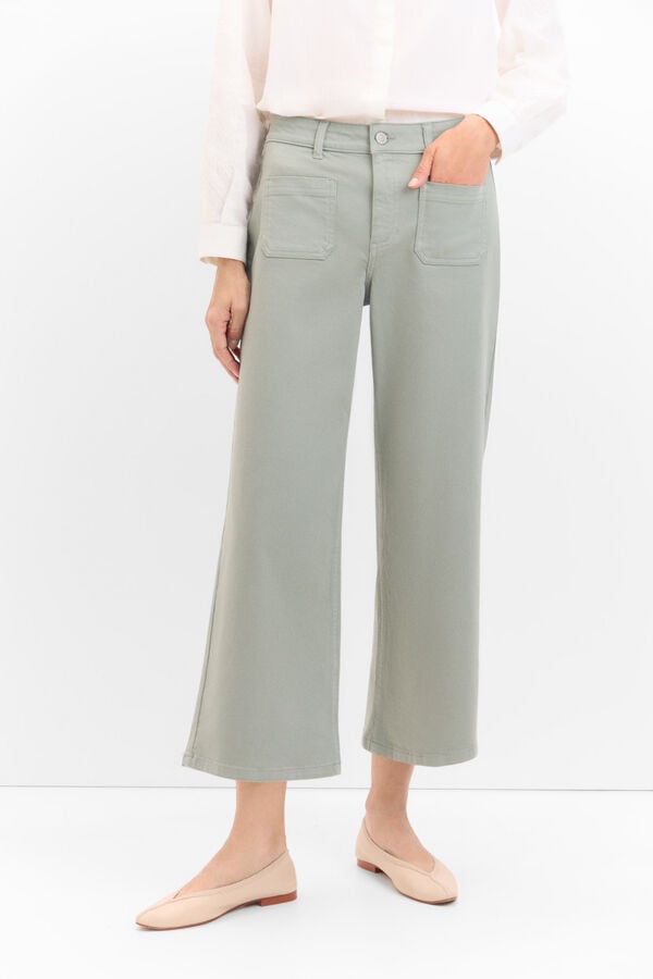 Cortefiel Marine Pockets Trousers Green