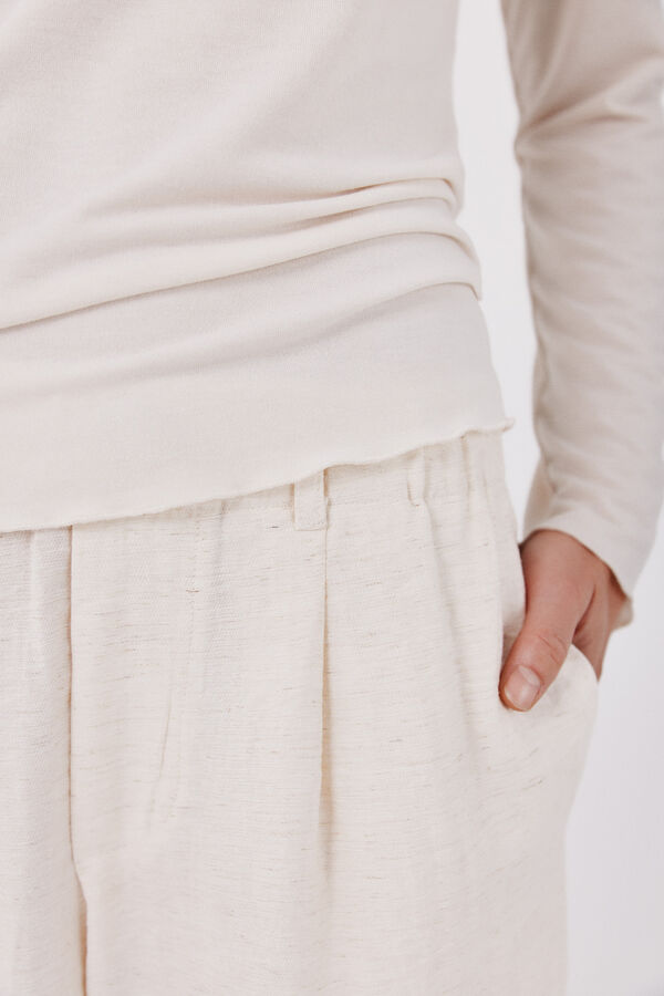 Cortefiel Long sleeve basic T-shirt Ivory