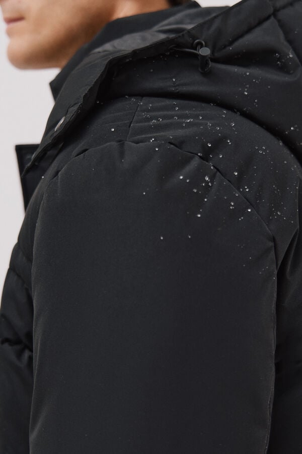 Cortefiel Quilted parka Black