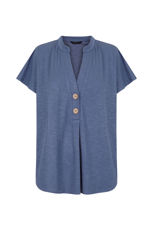 Cortefiel Blouse with dropped sleeves Blue