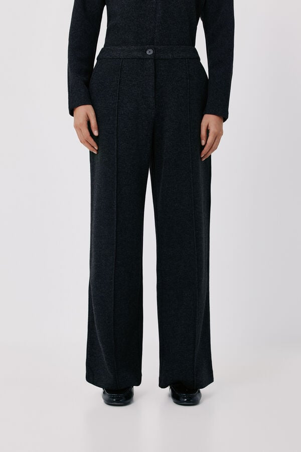 Cortefiel Comfort soft fabric trousers Black