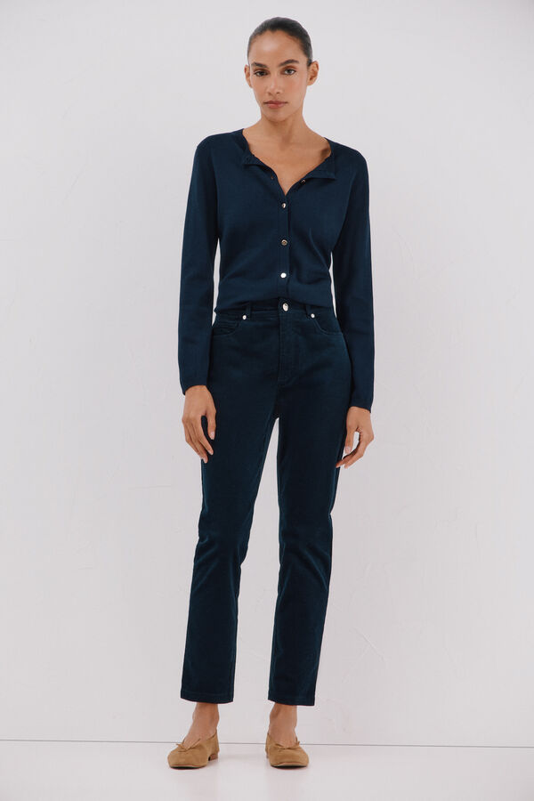 Cortefiel Calças sensacionais de veludo veludo Azul