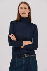 Cortefiel Fine lurex sweater Navy