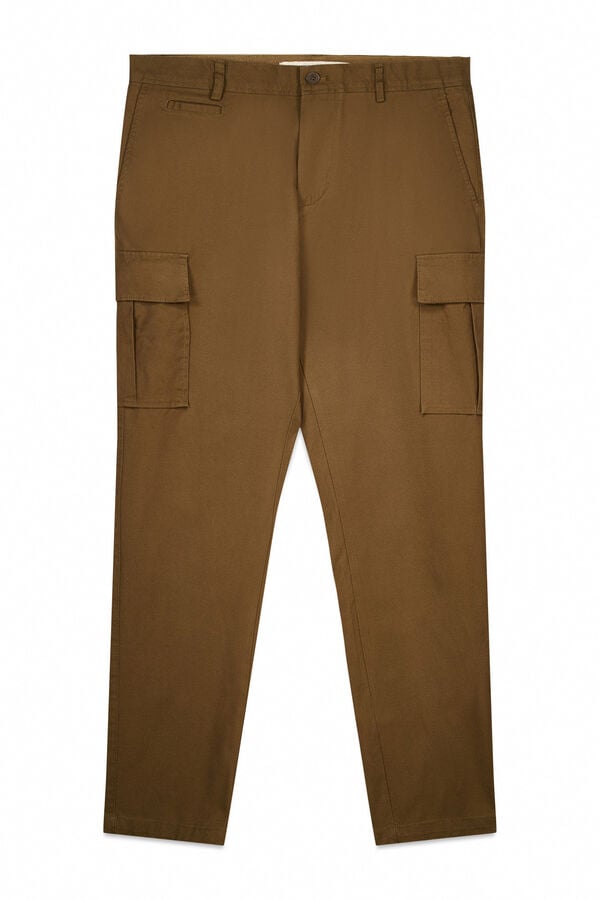 OOTO Calças cargo slim fit Castanho