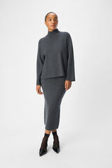 Cortefiel Midi knit skirt Grey