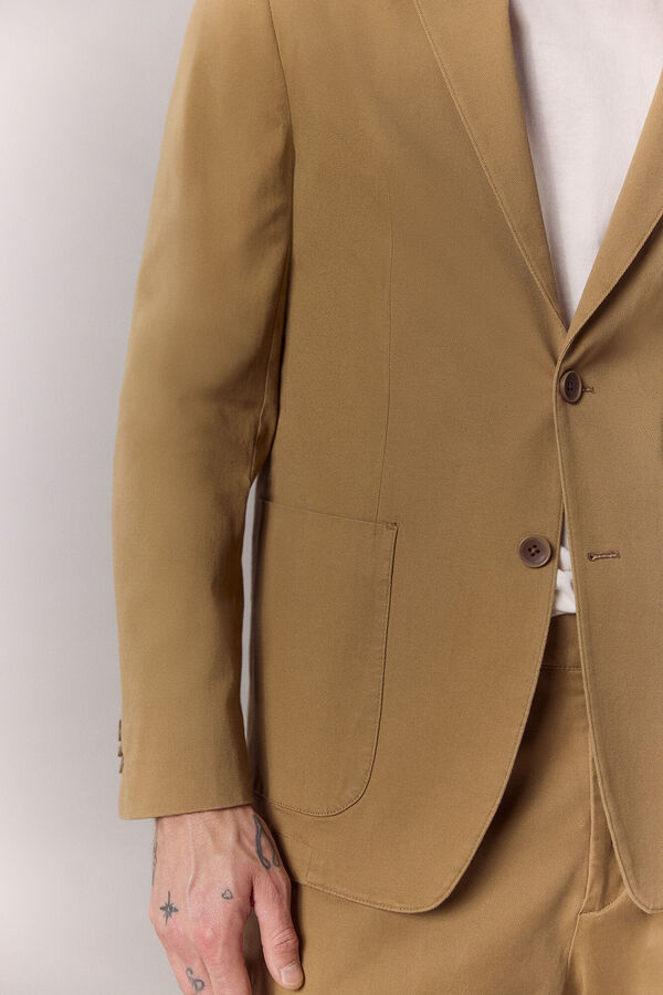 OOTO Blazer coordenado em algod&atilde;o Castanho