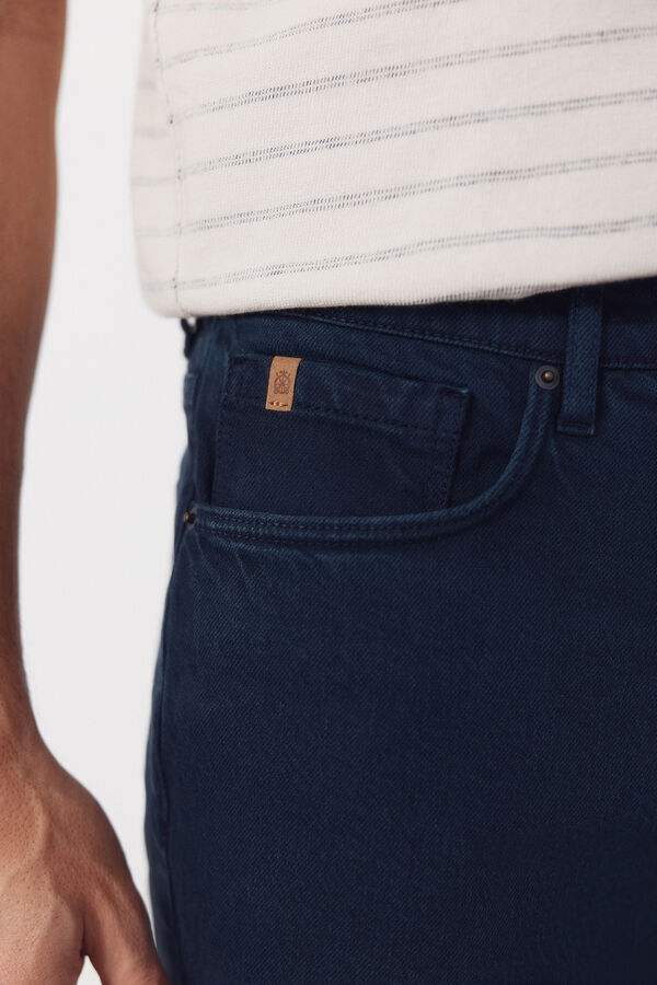 Cortefiel Regular color denim Bermuda shorts Navy