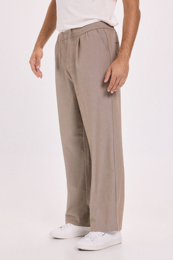 Jack & Jones Calça largas com pregas Tostado