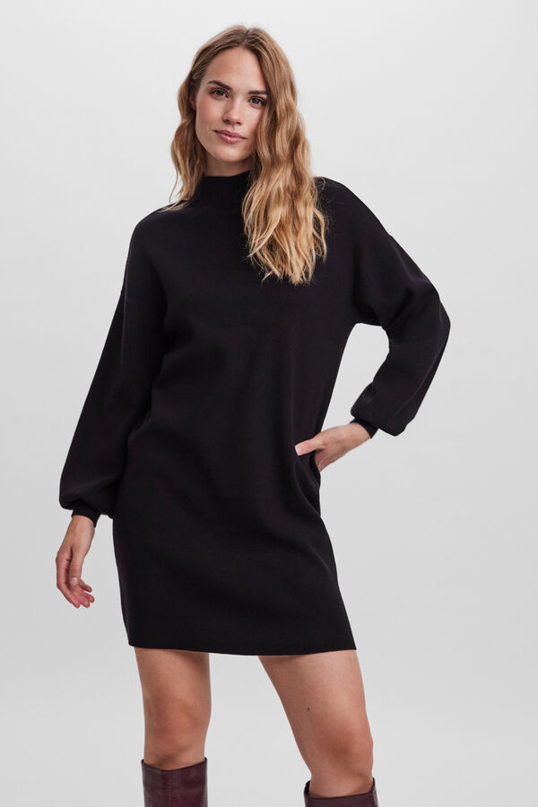 Vero Moda Jersey-knit long sleeve dress Black