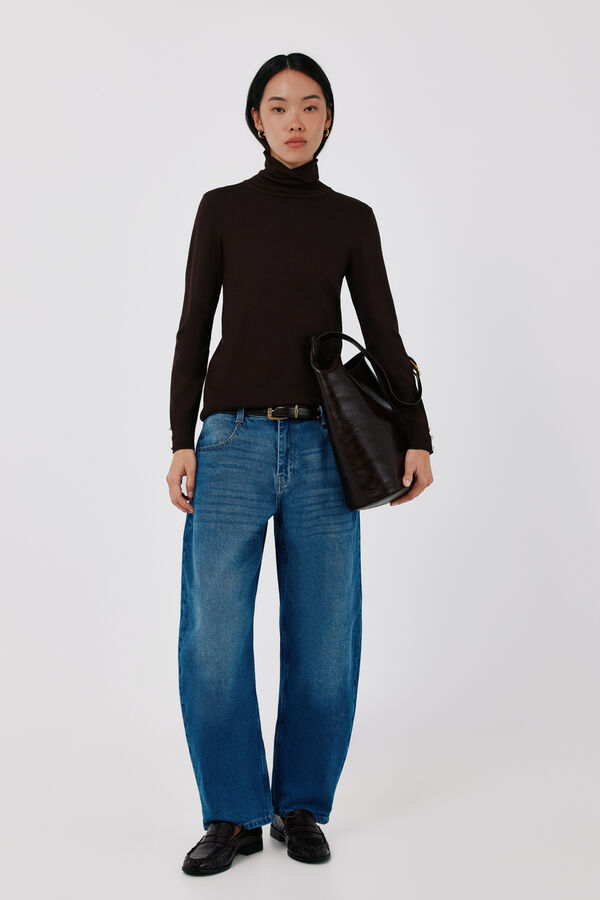 Cortefiel Roll neck jumper Dark brown