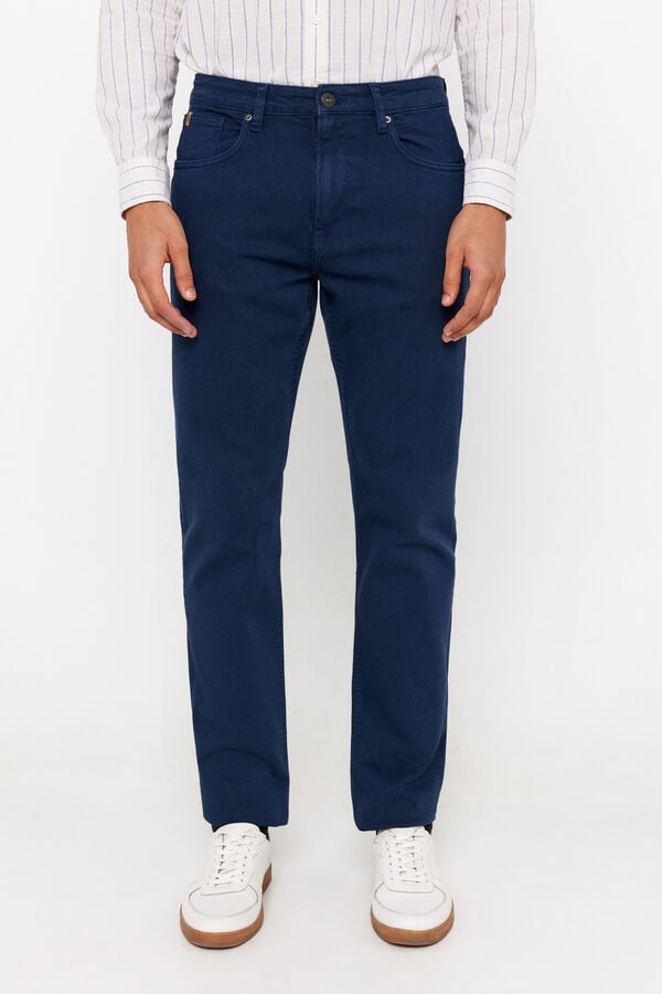 Cortefiel 5-pocket regular fit coloured trousers Navy