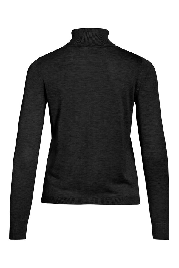 Vila High neck jumper with viscose Black