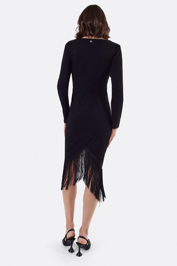 Cuplé Vestido de malha com nó Preto