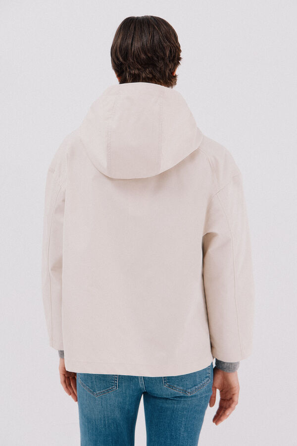 Cortefiel Short jacket with snap buttons Ivory