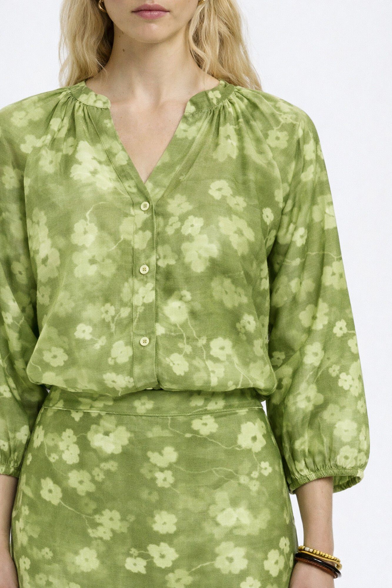 Selected Blusa manga 3/4 estampada