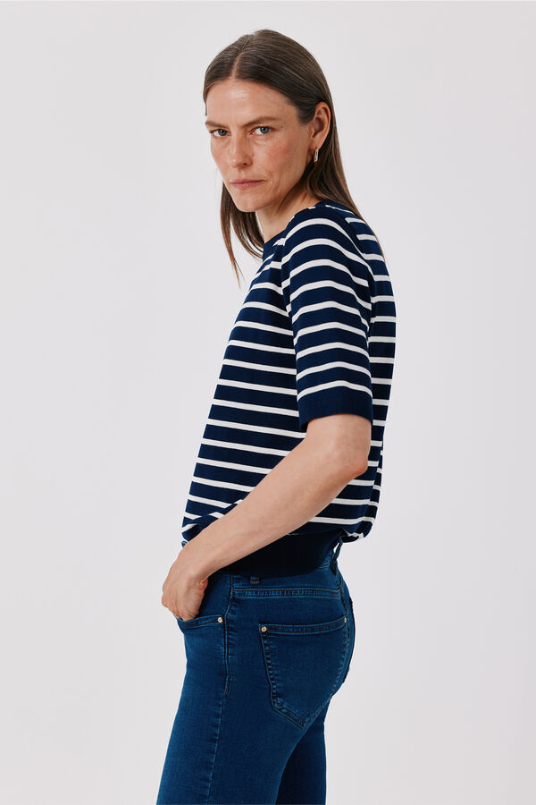 Cortefiel Short sleeve jumper Navy