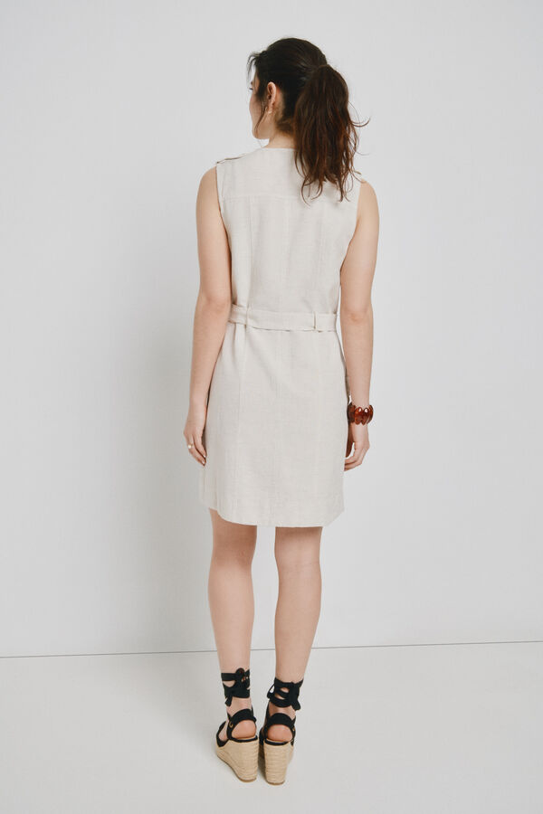 Vero Moda Vestido curto estilo safari Tostado