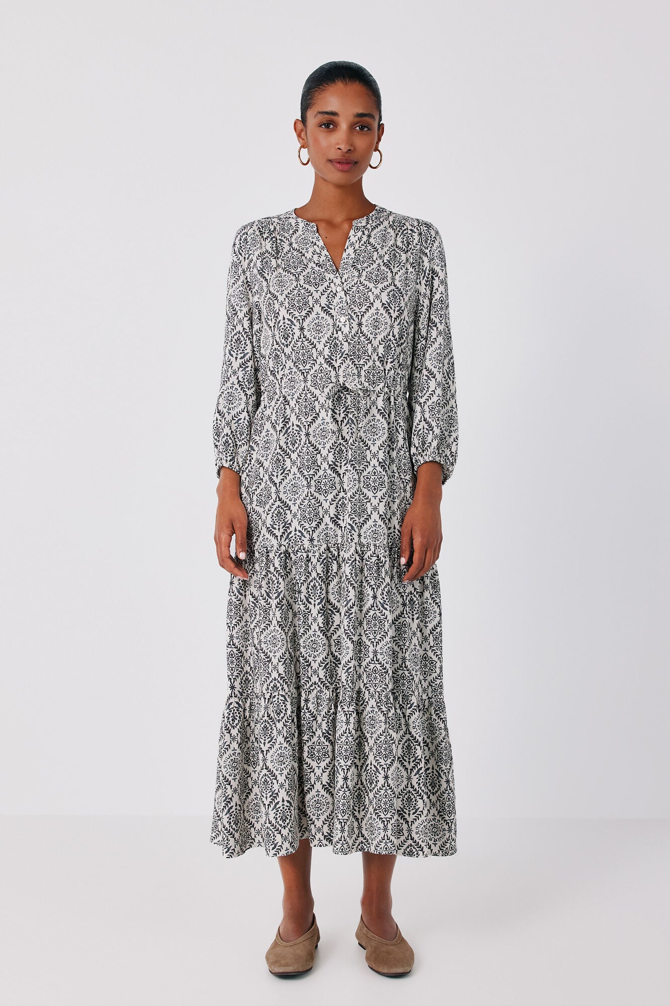 Cortefiel Printed flared dress