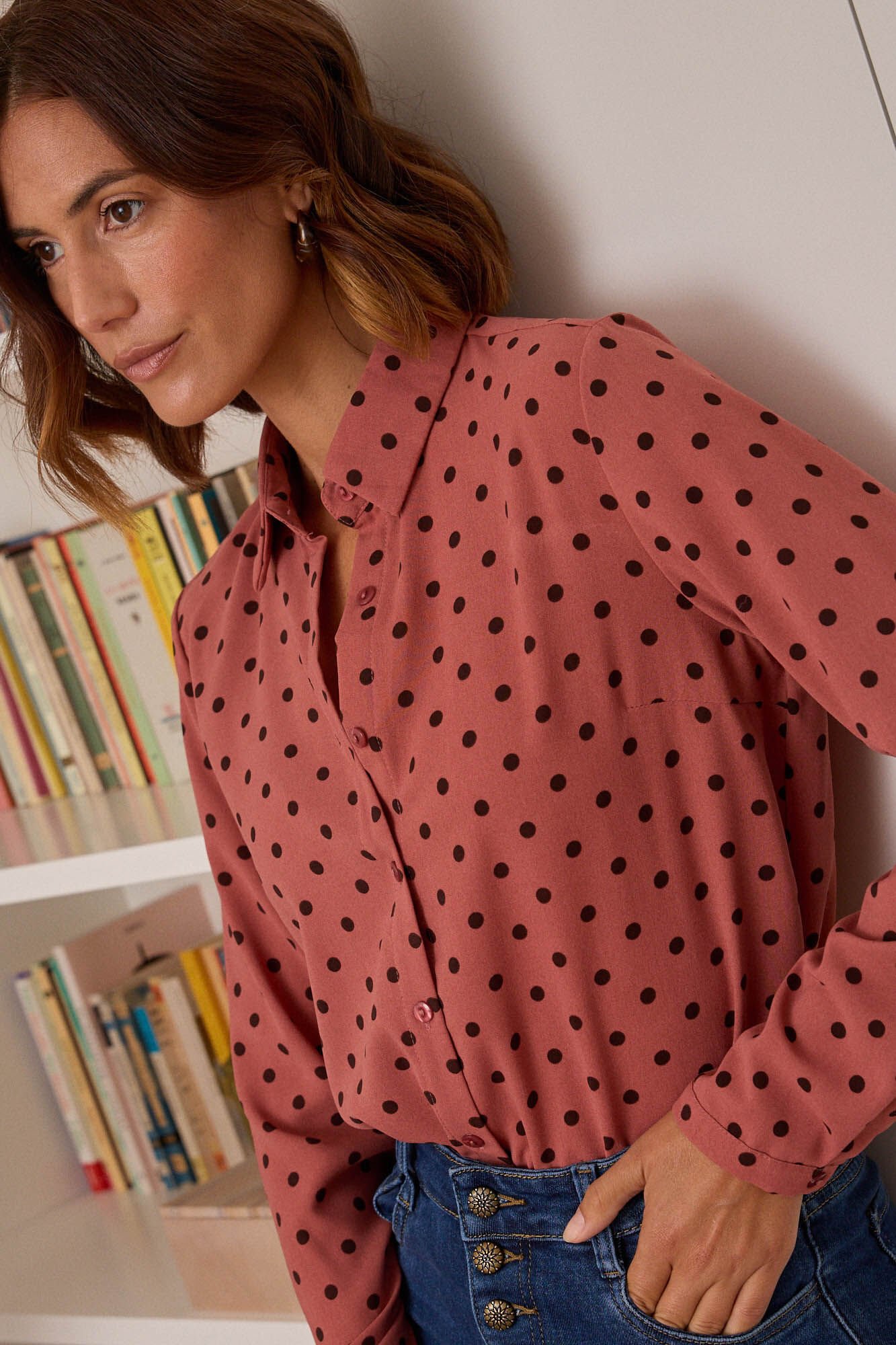 Camisa con lunares Mirta Blusas de mujer Cortefiel