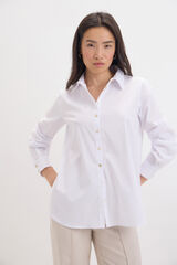 Cortefiel Basic poplin shirt White