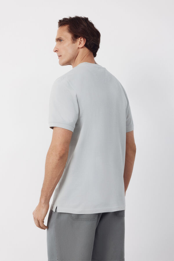 Cortefiel Piqu&eacute; basic T-shirt Blue
