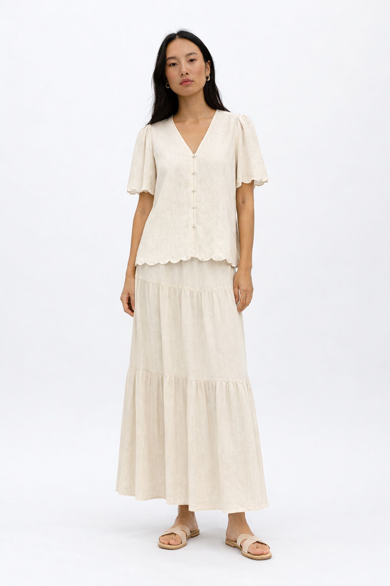 Object Linen short sleeve blouse