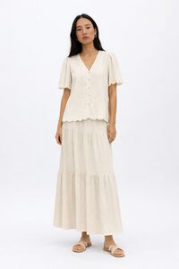 Object Blusa de linho de manga curta