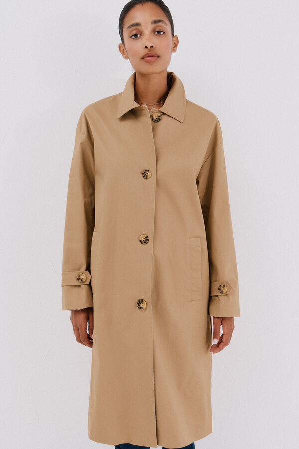 Cortefiel Long trench coat Beige