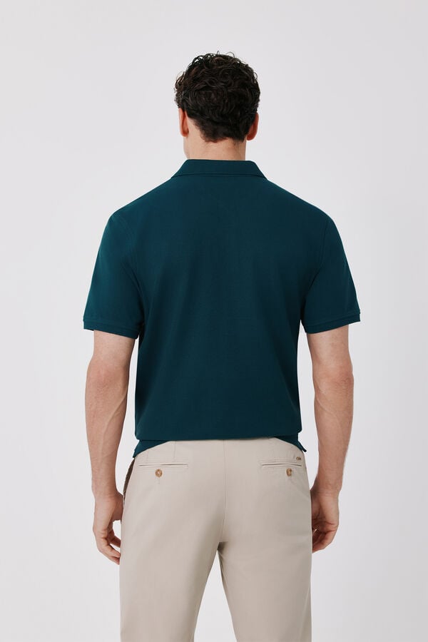 Cortefiel Polo b&aacute;sico piqu&eacute; Verde oscuro
