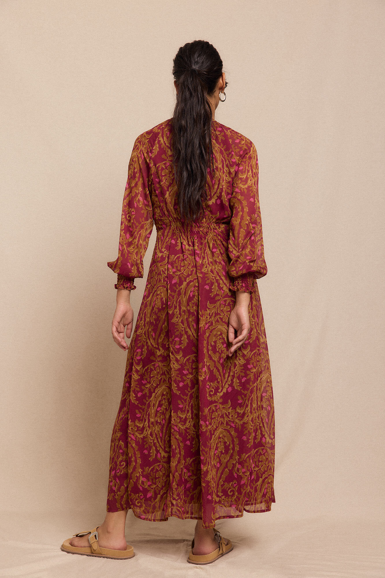 Slowlove Vestido estampado flu&iacute;do