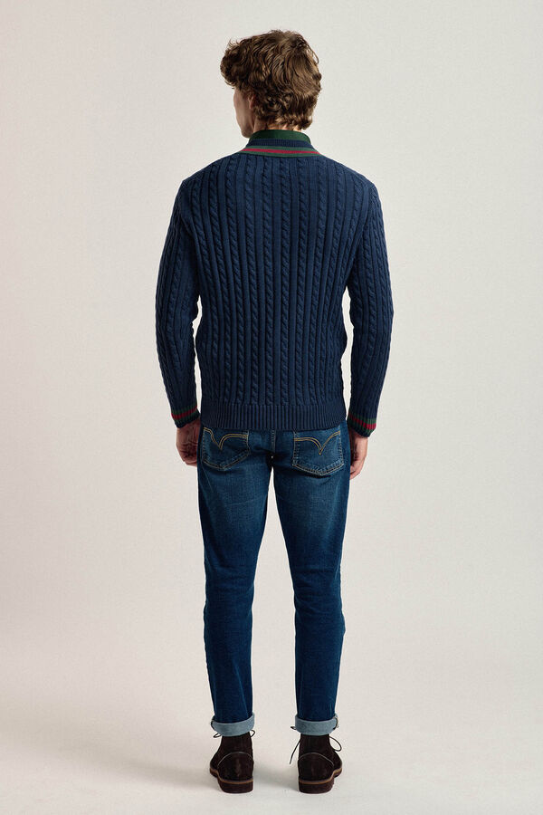 Valecuatro Valecuatro navy blue cross-knit jersey Navy