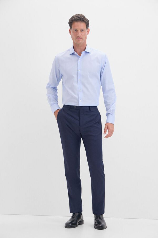 Cortefiel Camisa vestir rayas plancha Azul oscuro