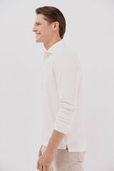 Cortefiel Polo refinado manga larga Blanco