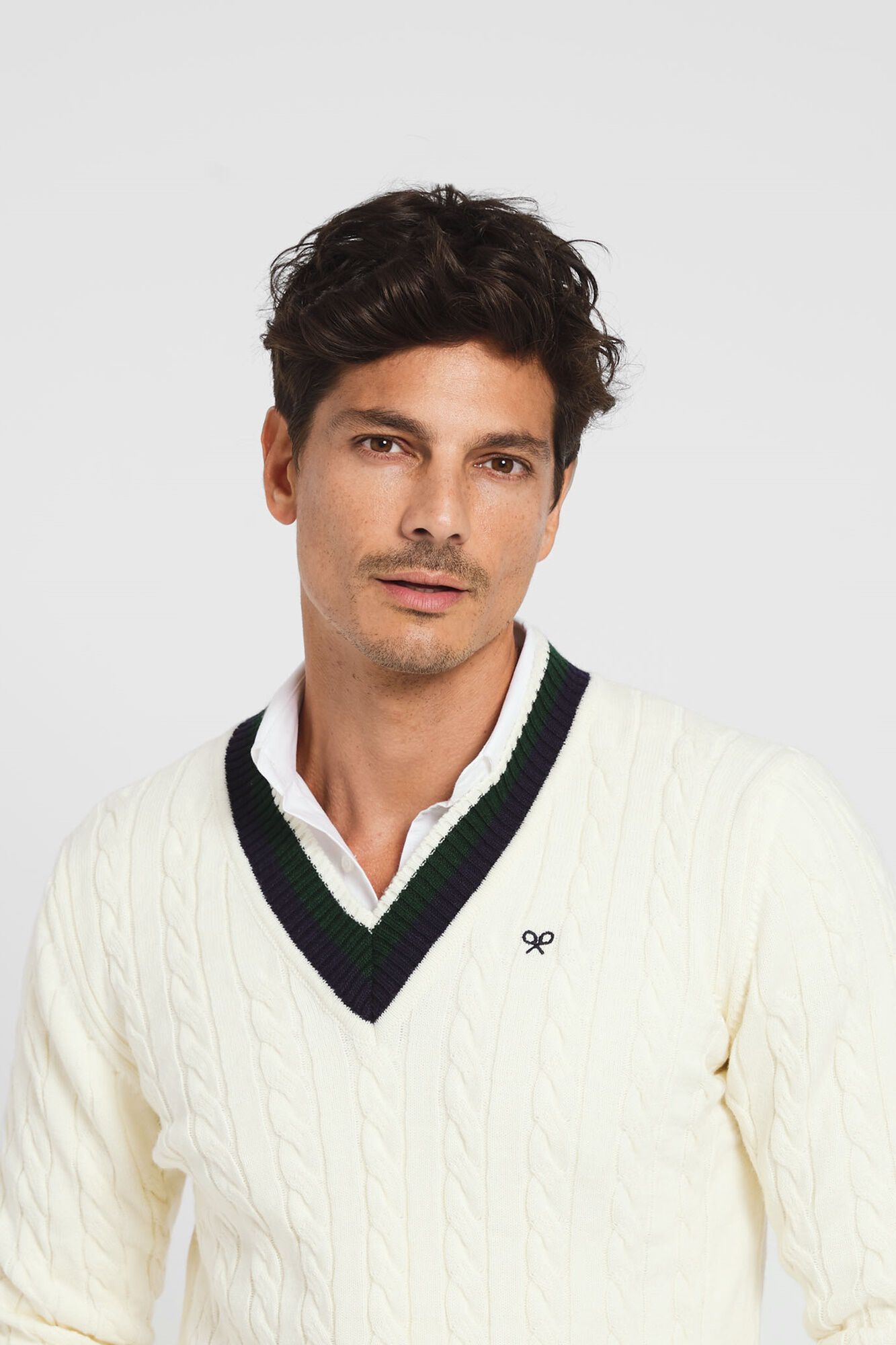 Cream varsity jumper Men s jumpers and cardigans Cortefiel