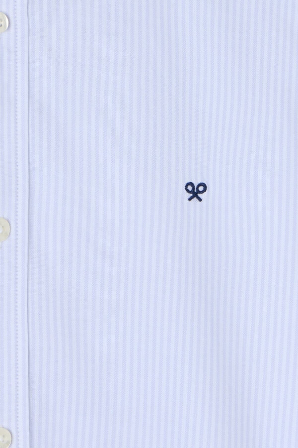 Silbon Camisa esportiva riscas Oxford Cinzento